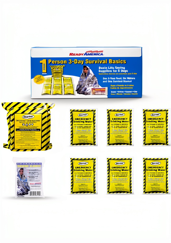 Installing Quakehold Survival Kit Plastic Emergency Supplies 3 Day on a wooden desk
