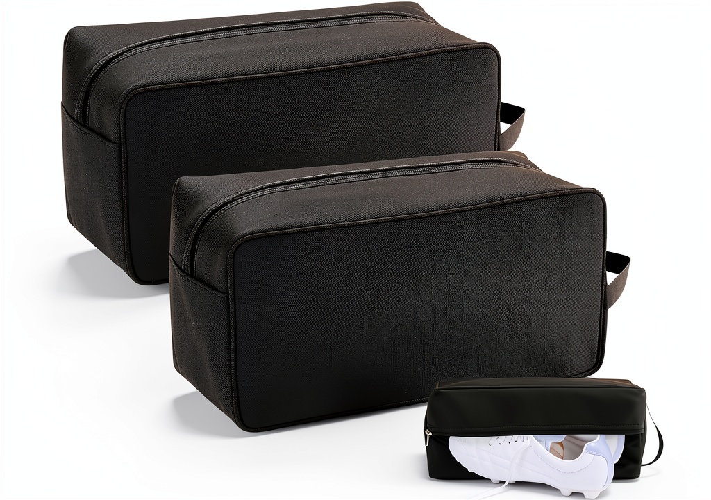 Vincreem golf shoe bag placed beside a set of golf clubs