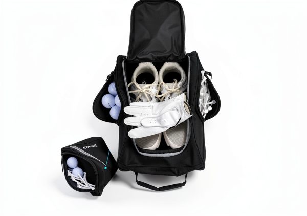 GSB Black Golf Shoe Bag Lightweight Ventilated Travel Bag-2