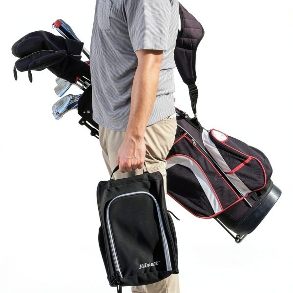 GSB Black Golf Shoe Bag Lightweight Ventilated Travel Bag-4