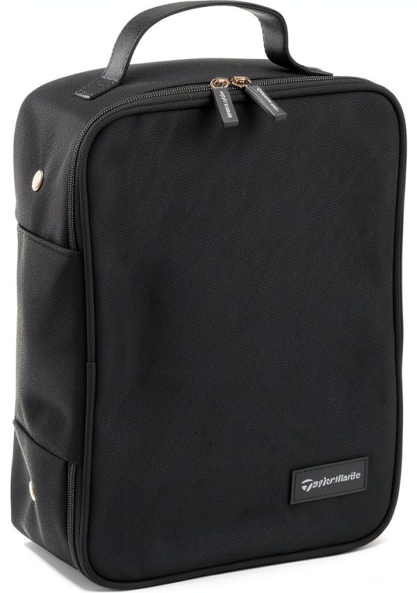 Golf Shoe Bag TaylorMade Players Bag Black Polyester with Leather Trim-0