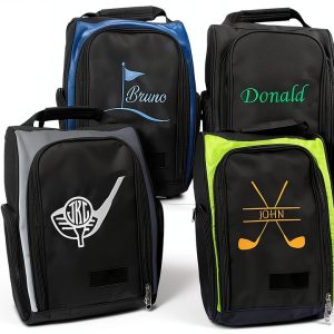 Getname Custom Name Golf Shoe Bag with Pockets for Balls and Tees-0