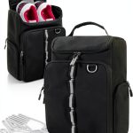 Golf Shoe Bag GOBUROS Black Holds Mens 14 Shoes with Glove Holder-0